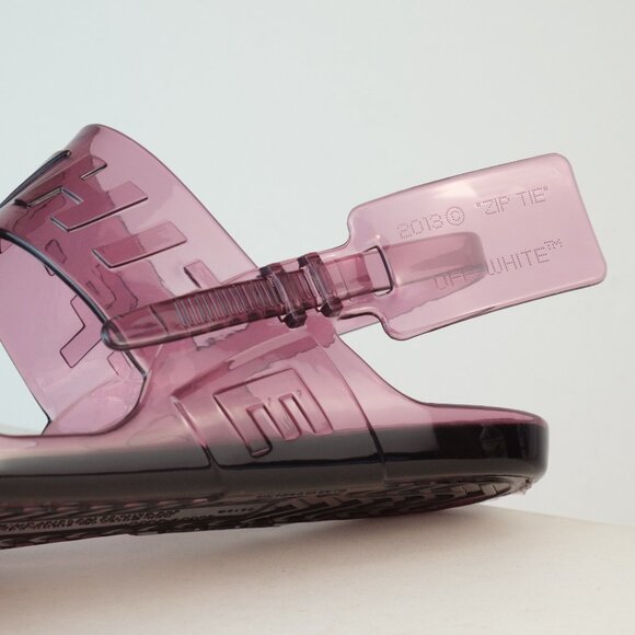 Off-White ℅ Virgil Abloh Logo Slingback Jelly Sandals, Lavender, EU 42 - Picture 11 of 12